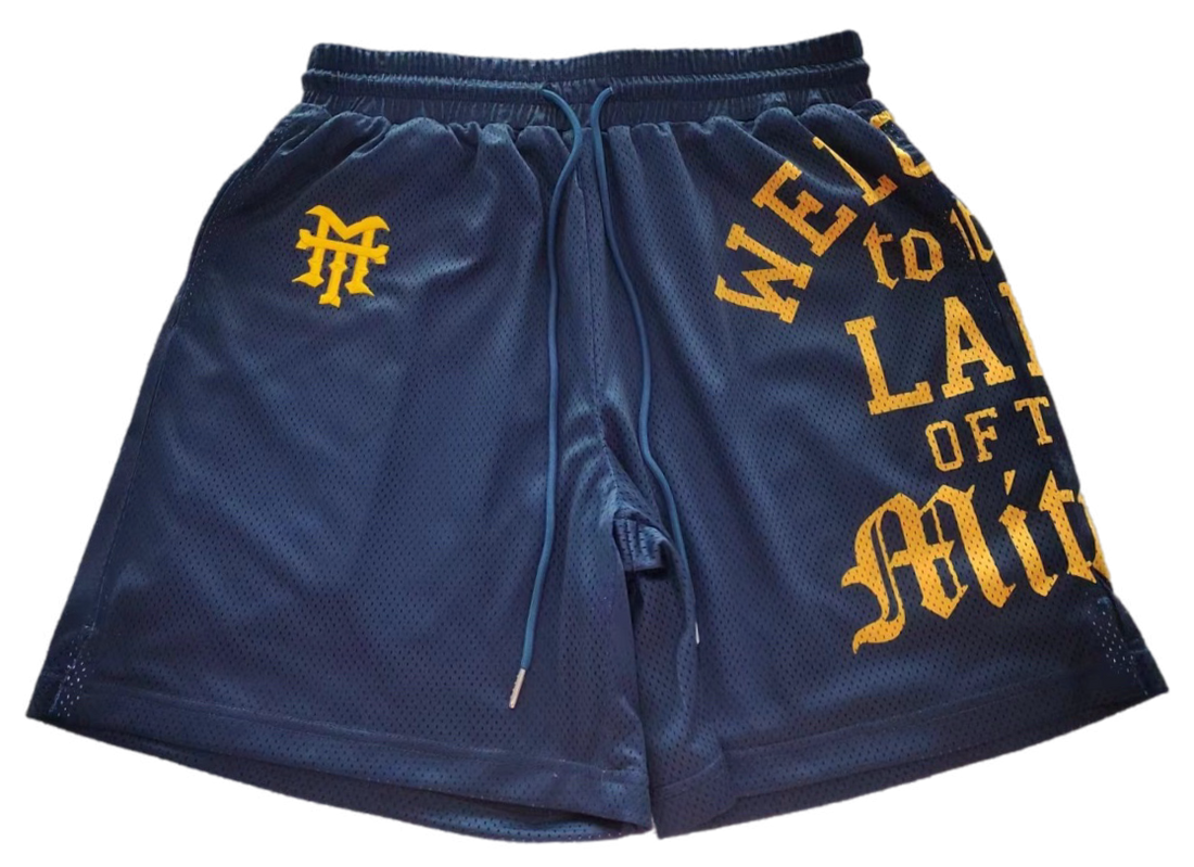 unisex maize and blue shorts