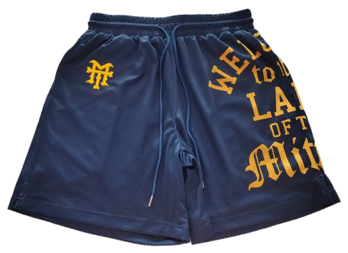 unisex maize and blue shorts