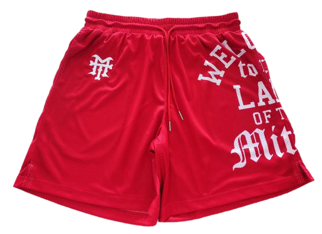 unisex red shorts