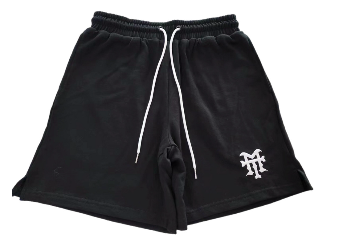 black Terry fleece shorts